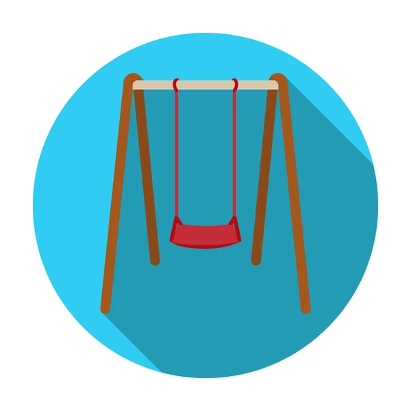 Swing placerar ikonen i platt stil isolerad på vit bakgrund. Park symbol lager vektorillustration. — Stock vektor