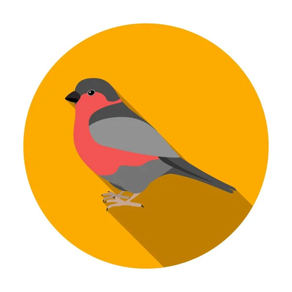 Icono de Bullfinch en estilo plano aislado sobre fondo blanco. Pájaro símbolo stock vector ilustración . — Vector de stock