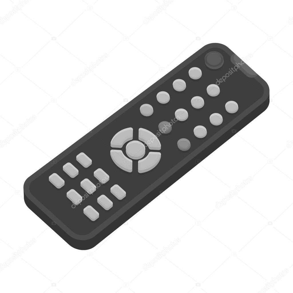 Remote control icon in monochrome style isolated on white background. Films and cinema symbol vector illustration.
