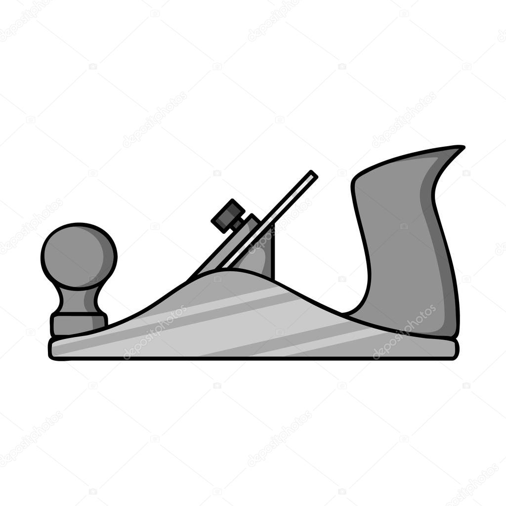 Jack plane icon in monochrome style isolated on white background. Sawmill and timber symbol vector illustration.