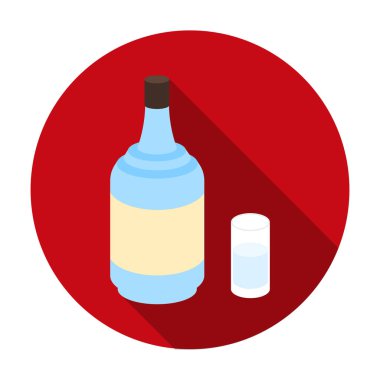 Düz stil beyaz arka plan üzerinde izole cin simgesini. Alkol sembol stok vektör çizim.