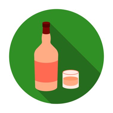 Düz stil beyaz arka plan üzerinde izole ROM simgesinde. Alkol sembol stok vektör çizim.