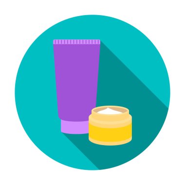 Vücut beyaz arka plan üzerinde izole düz stil simgesinde kremler. Sembol stok vektör çizim kadar yapmak.