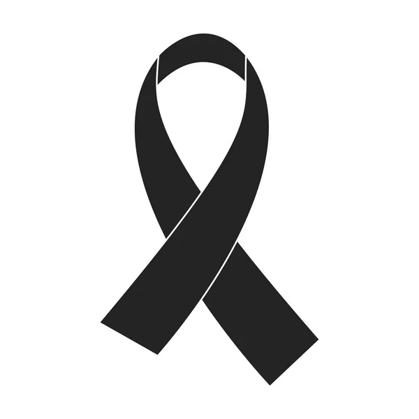 Aids ribbon-symbolen i svart stil isolerad på vit bakgrund. Droger symbol lager vektorillustration. — Stock vektor