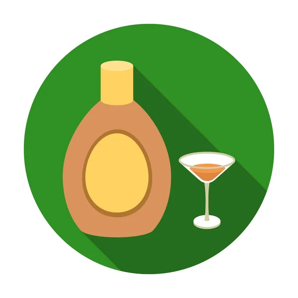 Icono de licor de chocolate en estilo plano aislado sobre fondo blanco. Alcohol símbolo stock vector ilustración . — Archivo Imágenes Vectoriales