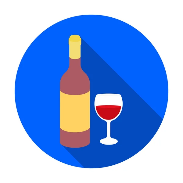 Icône de vin rouge dans un style plat isolé sur fond blanc. Illustration vectorielle du symbole alcool . — Image vectorielle