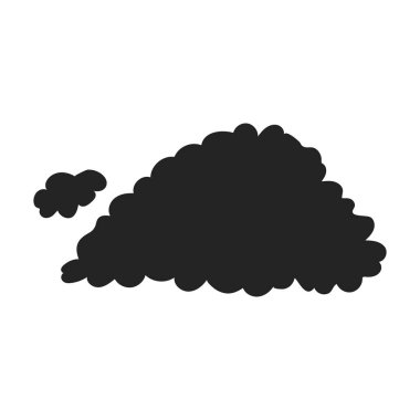 Bulut simge siyah stil beyaz arka plan üzerinde izole içinde. Hava sembol stok vektör çizim