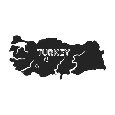 Siyah stil beyaz arka plan üzerinde izole bölge Türkiye'nin simgesi. Türkiye'de sembol stok vektör çizim.