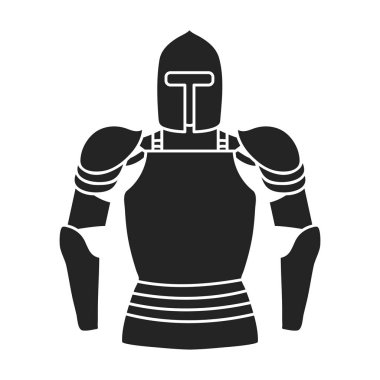 Plaka zırh simge siyah stil beyaz arka plan üzerinde izole içinde. Müze sembol stok vektör çizim.