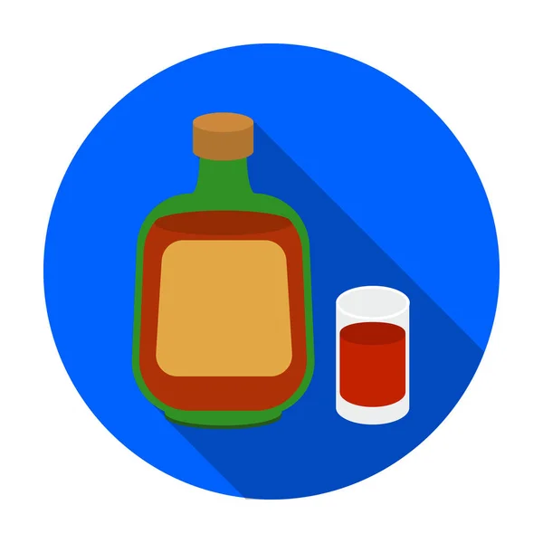 Gyógynövényi likőr elszigetelt fehér background lapos stílusú ikon. Alkohol szimbólum vektor stock illusztráció. — Stock Vector