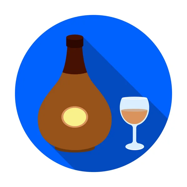 Cognac elszigetelt fehér background lapos stílusú ikon. Alkohol szimbólum vektor stock illusztráció. — Stock Vector