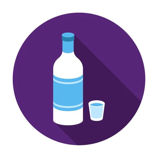 Lapos stílusú elszigetelt fehér background vodka ikonra. Alkohol szimbólum vektor stock illusztráció. — Stock Vector