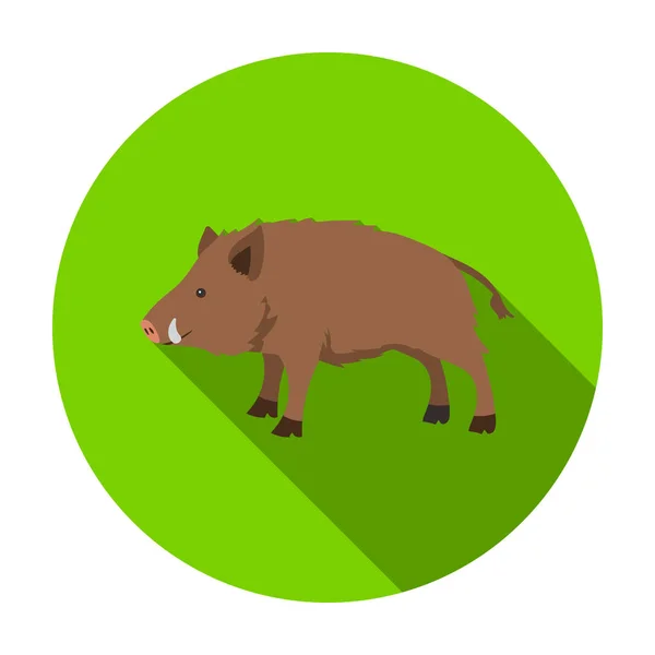 Wildschweinsymbol im flachen Stil isoliert auf weißem Hintergrund. Jagd Symbol Aktienvektor Illustration. — Stockvektor