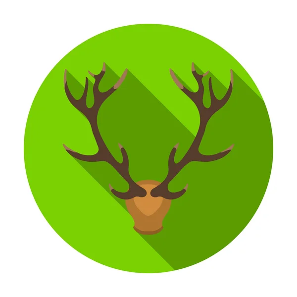 Cuernos de cornamenta de ciervo icono en estilo plano aislado sobre fondo blanco. Caza símbolo stock vector ilustración . — Vector de stock
