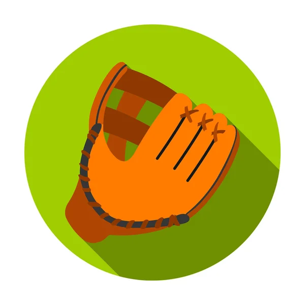 Honkbal handschoen pictogram in vlakke stijl geïsoleerd op een witte achtergrond. Sport en fitness symbool voorraad vectorillustratie. — Stockvector