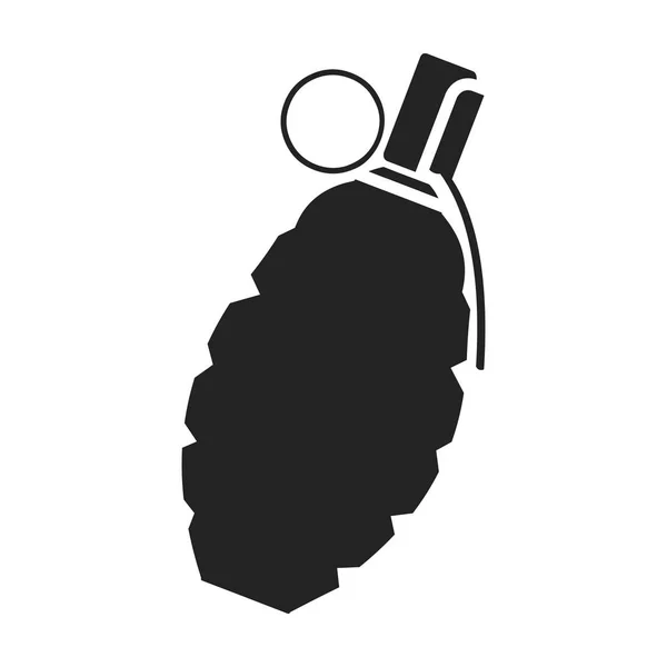 Icono de granada en estilo negro aislado sobre fondo blanco. Arma símbolo stock vector ilustración . — Archivo Imágenes Vectoriales