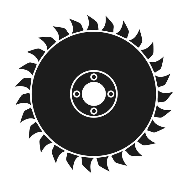 Zag schijfsymbool in zwarte stijl geïsoleerd op een witte achtergrond. Zagerij en hout symbool voorraad vectorillustratie. — Stockvector