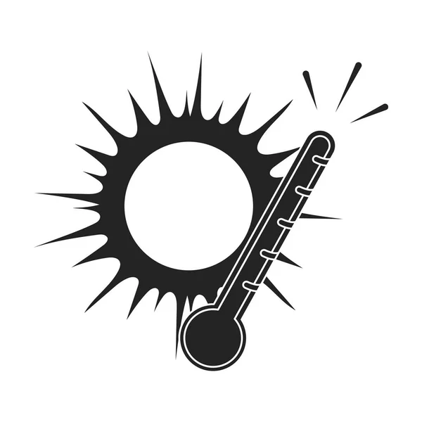 Icono de calor en estilo negro aislado sobre fondo blanco. Tiempo símbolo stock vector ilustración . — Vector de stock