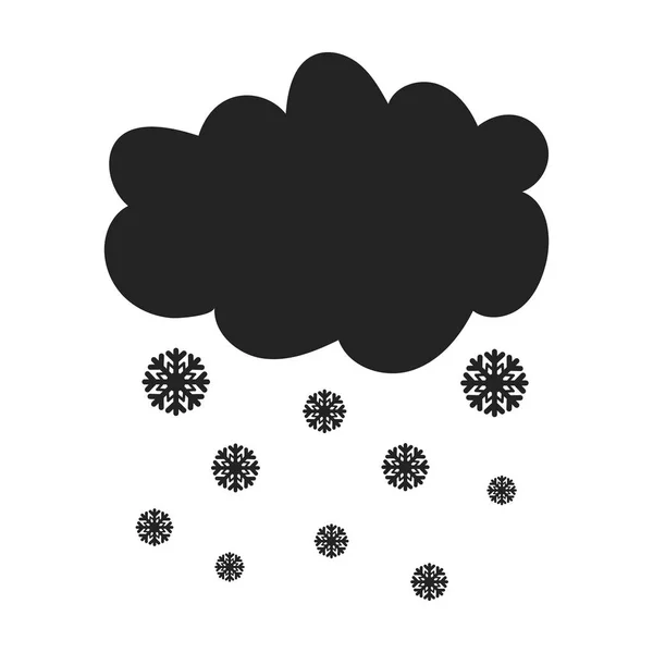 Снегопад значок в черном стиле изолированы на белом фоне. Векторная иллюстрация символов погоды . — стоковый вектор