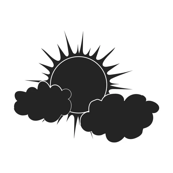 Zatažené počasí ikona v černém stylu izolovaných na bílém pozadí. Počasí v symbol akcií vektorové ilustrace. — Stockový vektor