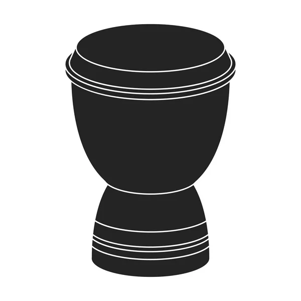 Иконка чашечки барабана в черном стиле выделена на белом фоне. Векторная иллюстрация символов Турции . — стоковый вектор