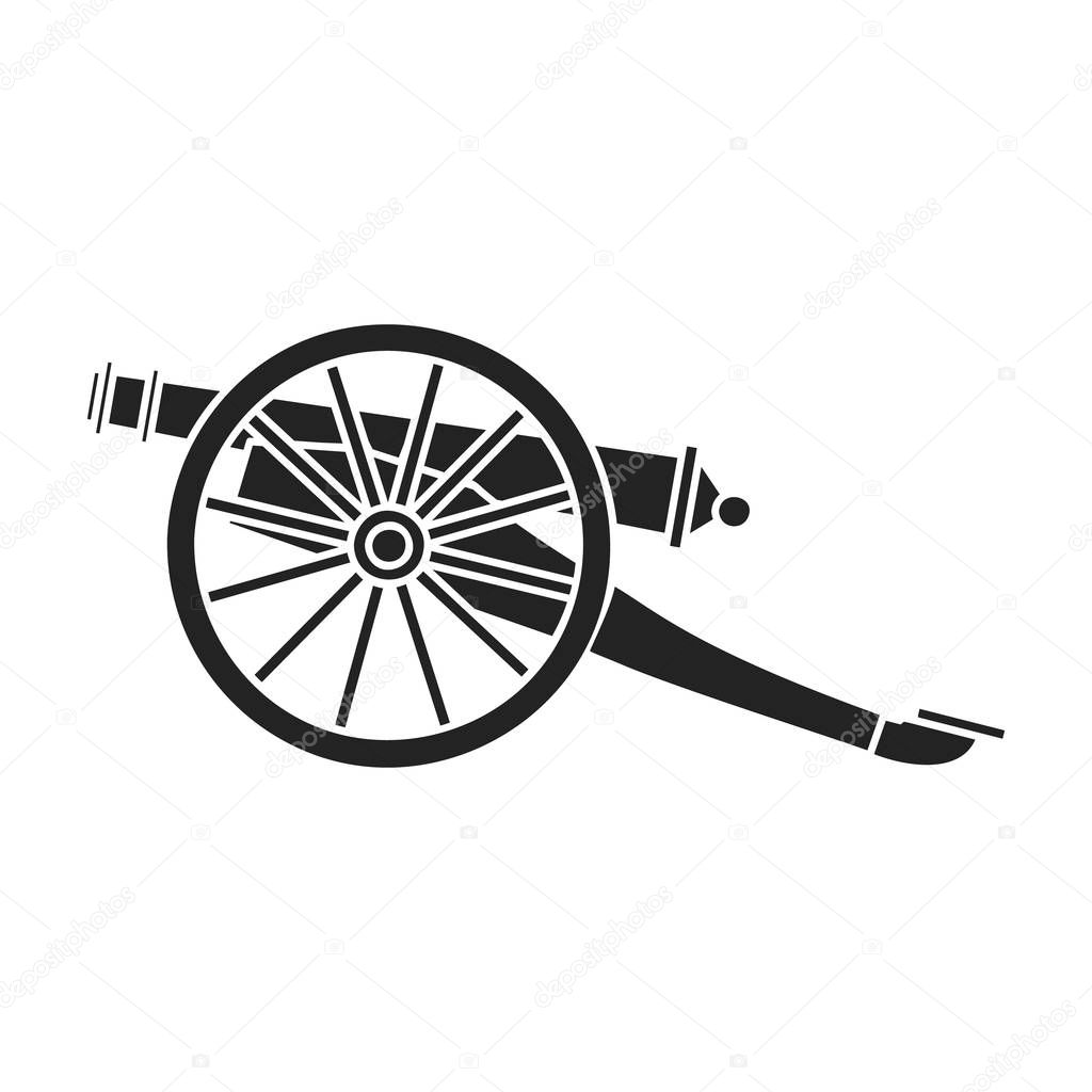 Cannon icon in black style isolated on white background. Museum symbol vector illustration.