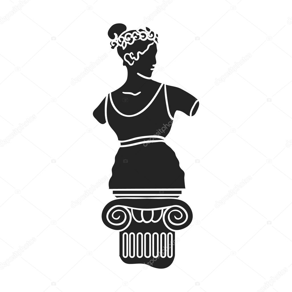 Statue icon in black style isolated on white background. Museum symbol vector illustration.