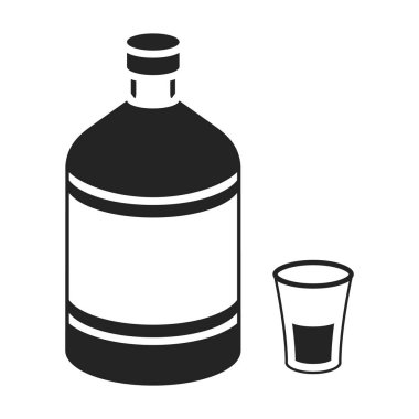 Pelin simge siyah stil beyaz arka plan üzerinde izole içinde. Alkol sembol stok vektör çizim.