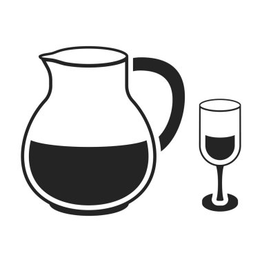 Sangria simge siyah stil beyaz arka plan üzerinde izole içinde. Alkol sembol stok vektör çizim.