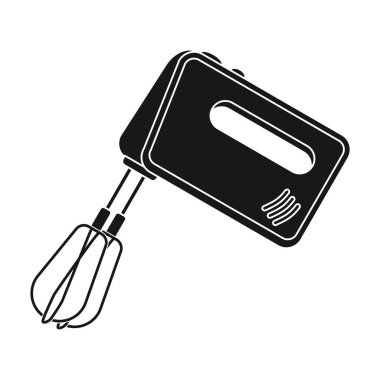 Mikser simge siyah stil beyaz arka plan üzerinde izole içinde. Mutfak sembol stok vektör çizim.