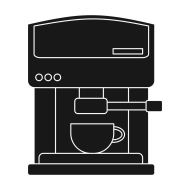 Kahve makinesi simge siyah stil beyaz arka plan üzerinde izole içinde. Mutfak sembol stok vektör çizim.