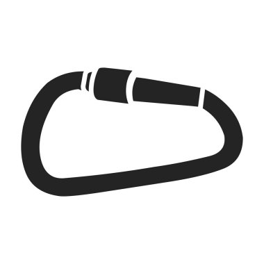 Karabina simge siyah stil beyaz arka plan üzerinde izole içinde. Spor ve fitness sembol stok vektör çizim.