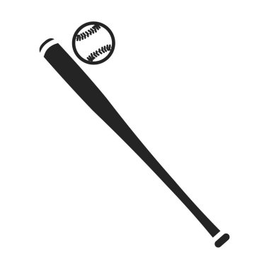 Beyzbol simge siyah stil beyaz arka plan üzerinde izole içinde. Spor ve fitness sembol stok vektör çizim.