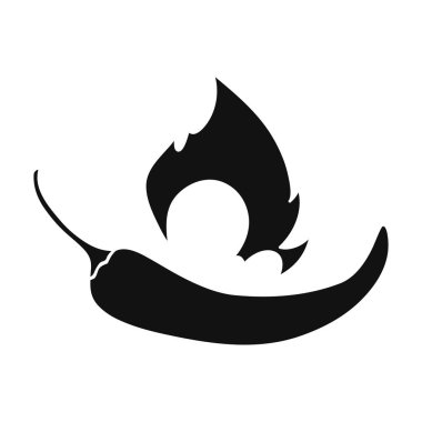 Biber biber simgesinde siyah stil beyaz arka plan üzerinde izole. Herb bir baharat sembol stok vektör çizim.