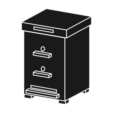 Arı kovanı simge siyah stil beyaz arka plan üzerinde izole içinde. Arı kovanı sembol stok vektör çizim