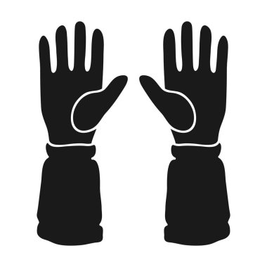 Arıcılar eldiven simge siyah stil beyaz arka plan üzerinde izole içinde. Arı kovanı sembol stok vektör çizim