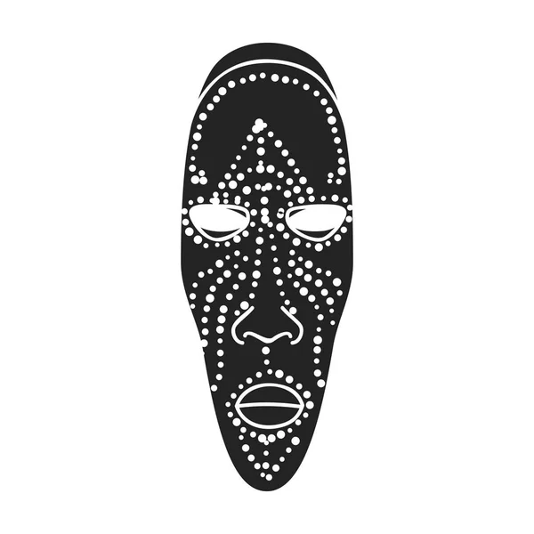 Afrikanisches Maskensymbol im schwarzen Stil isoliert auf weißem Hintergrund. museum symbol stock vektor illustration. — Stockvektor