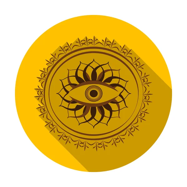 Icona Mudra in stile piatto isolata su sfondo bianco. India simbolo stock vettoriale illustrazione . — Vettoriale Stock