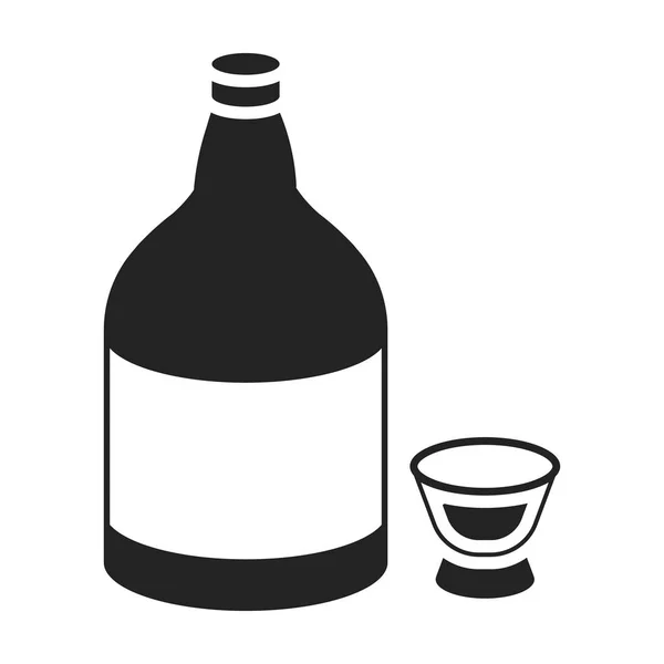 Icono de tequila en estilo negro aislado sobre fondo blanco. Alcohol símbolo stock vector ilustración . — Archivo Imágenes Vectoriales