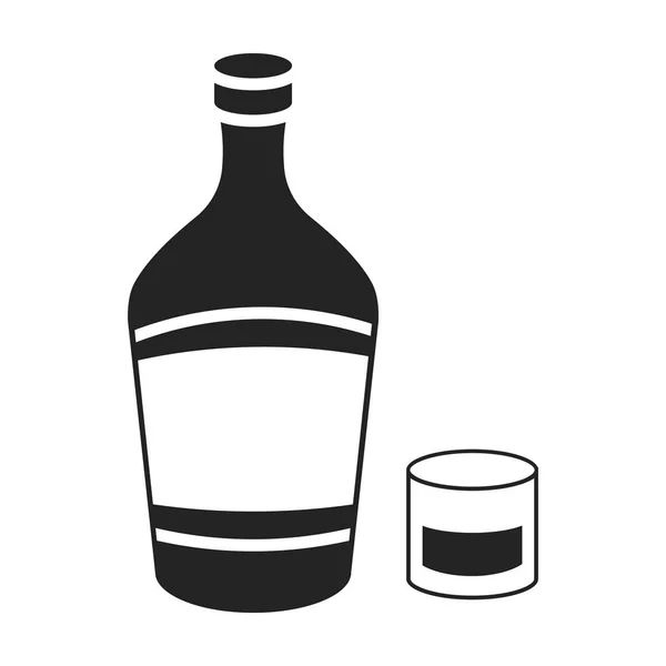 Likier ikona stylu czarno na białym tle. Alkohol symbol Stockowa ilustracja wektorowa. — Wektor stockowy