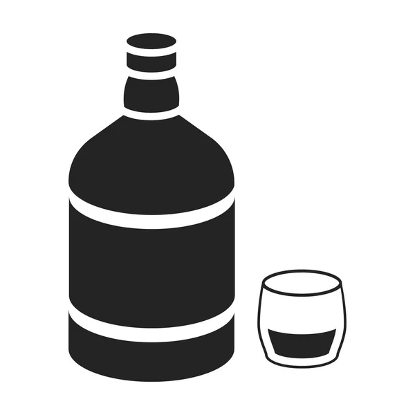 Icône whisky dans un style noir isolé sur fond blanc. Illustration vectorielle du symbole alcool . — Image vectorielle