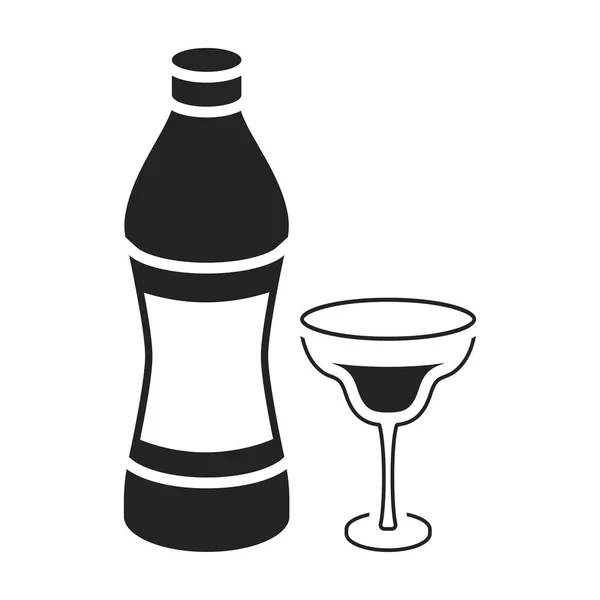 Вермут значок в черном стиле изолированы на белом фоне. Векторная иллюстрация алкогольных символов . — стоковый вектор