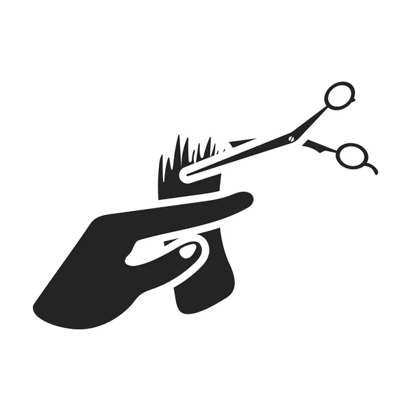 Haren knippen pictogram in zwarte stijl geïsoleerd op een witte achtergrond. Hairdressery symbool voorraad vectorillustratie. — Stockvector