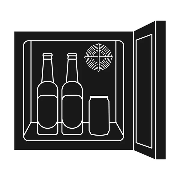 Icono de mini-bar en estilo negro aislado sobre fondo blanco. Cocina símbolo stock vector ilustración . — Vector de stock