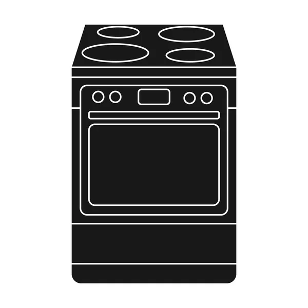 Kitchen stove icon in black style isolated on white background. Kitchen symbol stock vector illustration. — Stock Vector