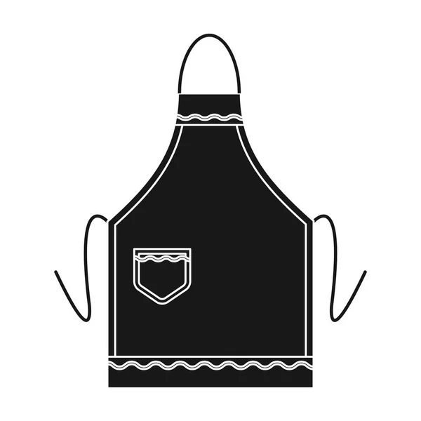 Icona grembiule in stile nero isolato su sfondo bianco. Cucina simbolo stock vettoriale illustrazione . — Vettoriale Stock