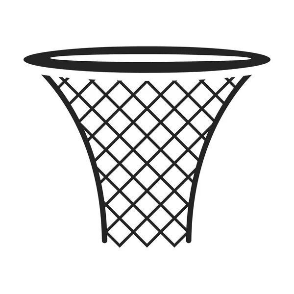 Basketbalová obruč ikona v černém stylu izolovaných na bílém pozadí. Sportovní a fitness symbol akcií vektorové ilustrace. — Stockový vektor