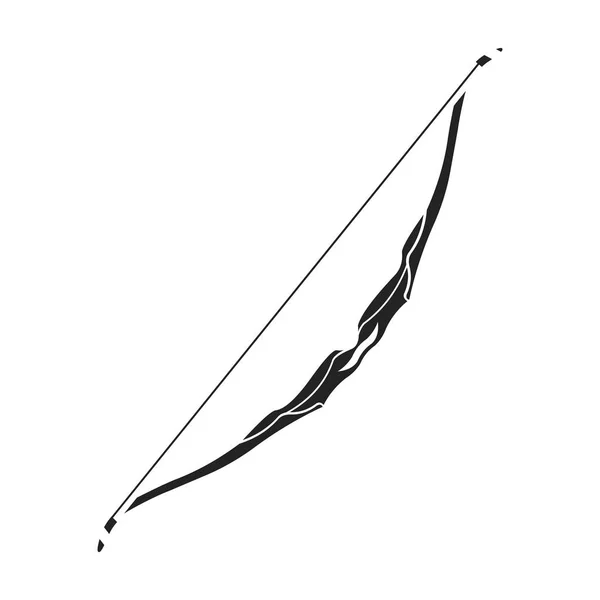 Ikon busur olahraga dalam gaya hitam terisolasi pada latar belakang putih. Ilustrasi stok simbol olahraga dan kebugaran . - Stok Vektor