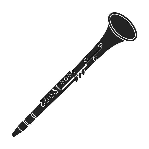 Ícone Oboé em estilo preto isolado no fundo branco. Instrumentos musicais símbolo estoque vetor ilustração — Vetor de Stock