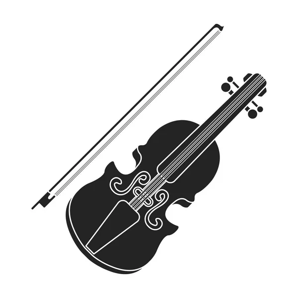 Violin icon in black style isolated on white background. Musical instruments symbol stock vector illustration — Stock Vector